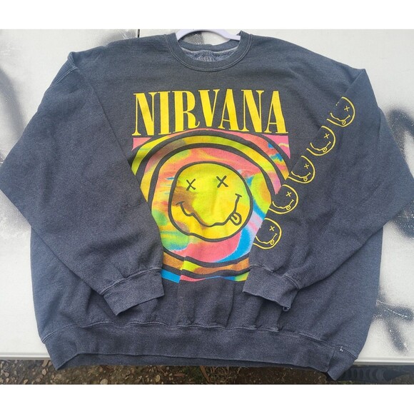 Nirvana Crewneck Oversized Sweatshirt Official Merch Grunge - Picture 2 of 9